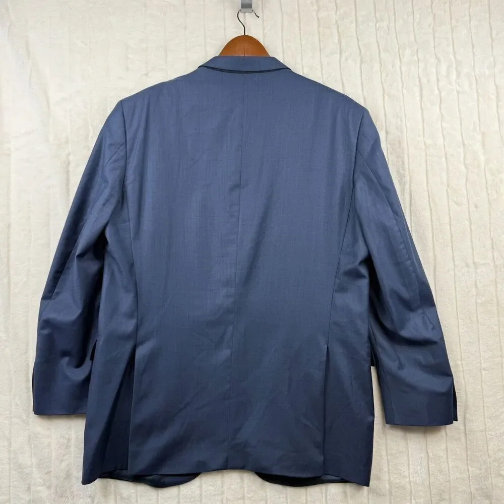 Peter Millar Blazer Mens 44T Blue 2 Button Double Vented Wool Suit Jacket - Picture 9 of 9